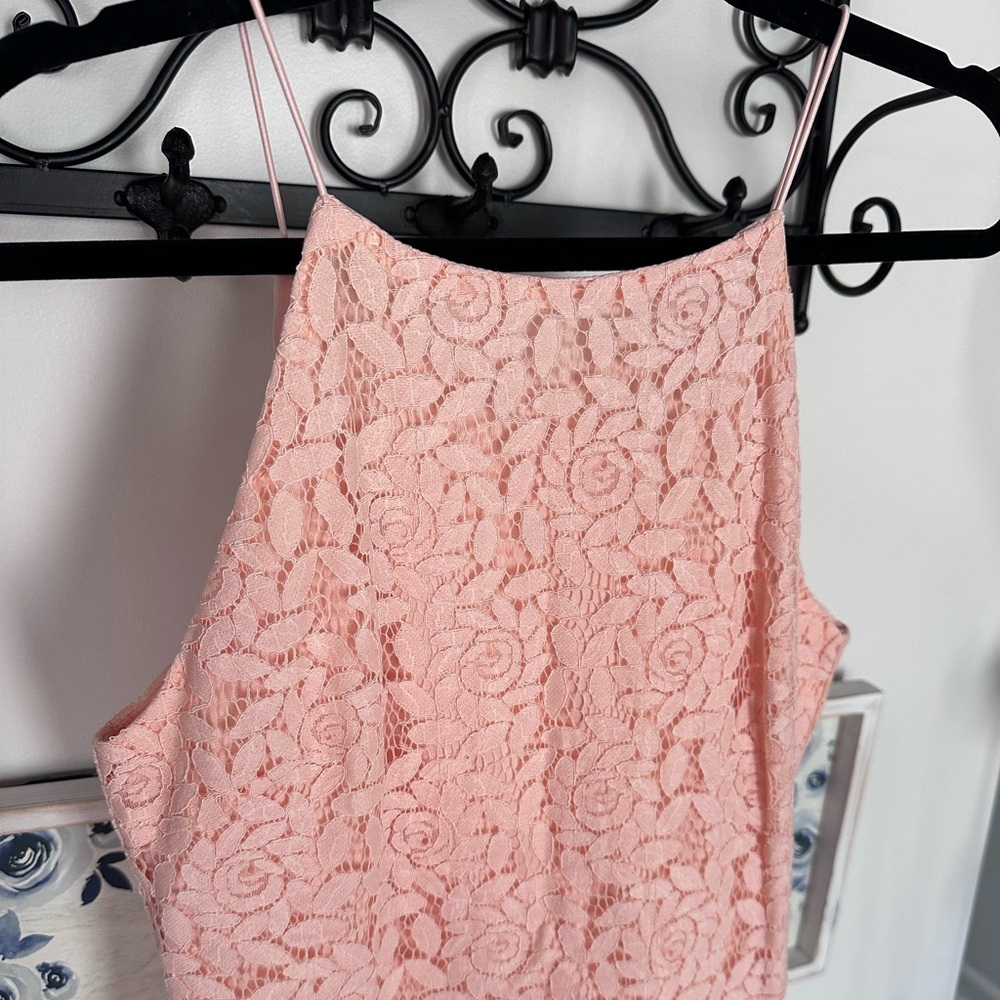 She + Sky Blush Pink Ruffle Lace Dress NWT - Picture 2 of 5